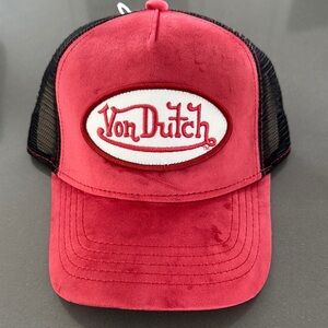 Von Dutch NWT Authentic Red and Black Trucker Hat